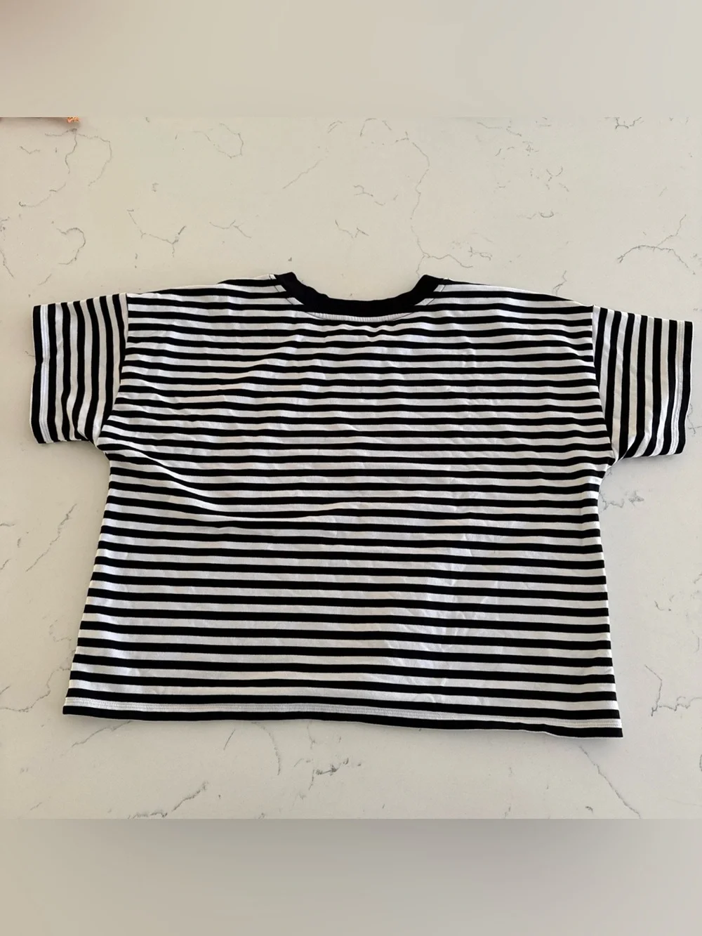 Michael Kors Boxy T-Shirt black with striped w MK logo short sleeve top